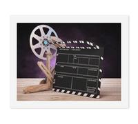 HETVBNS DIY Digital Painting by Numbers Kit for Adults Beginners - Movies Clapperboard Paint by Numbers Kits, DIY Acrylic Painting on Canvas for Home Decor 30x40cm