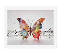 HETVBNS DIY Digital Painting by Numbers Kit for Adults Beginners - Music Butterfly Paint by Numbers Kits, DIY Acrylic Painting on Canvas for Home Decor 30x40cm