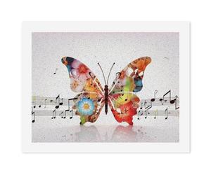 HETVBNS DIY Digital Painting by Numbers Kit for Adults Beginners - Music Butterfly Paint by Numbers Kits, DIY Acrylic Painting on Canvas for Home Decor 30x40cm