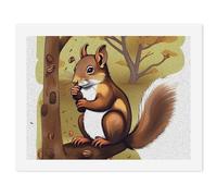 HETVBNS DIY Digital Painting by Numbers Kit for Adults Beginners - Nut-eating Squirrel Paint by Numbers Kits, DIY Acrylic Painting on Canvas for Home Decor 30x40cm