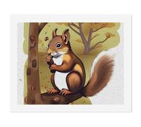 HETVBNS DIY Digital Painting by Numbers Kit for Adults Beginners - Nut-eating Squirrel Paint by Numbers Kits, DIY Acrylic Painting on Canvas for Home Decor 50x65cm