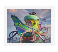 HETVBNS DIY Digital Painting by Numbers Kit for Adults Beginners - Octopus Ship Paint by Numbers Kits, DIY Acrylic Painting on Canvas for Home Decor 50x65cm
