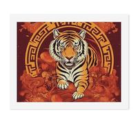 HETVBNS DIY Digital Painting by Numbers Kit for Adults Beginners - Prosperity in The Year of The Tiger Paint by Numbers Kits, DIY Acrylic Painting on Canvas for Home Decor 50x65cm