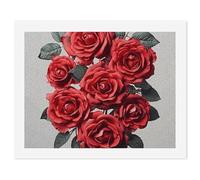HETVBNS DIY Digital Painting by Numbers Kit for Adults Beginners - Red Rose Flower Cluster Paint by Numbers Kits, DIY Acrylic Painting on Canvas for Home Decor 50x65cm