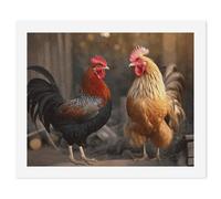 HETVBNS DIY Digital Painting by Numbers Kit for Adults Beginners - Rooster And Chicken Paint by Numbers Kits, DIY Acrylic Painting on Canvas for Home Decor 60x75cm