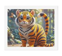 HETVBNS DIY Digital Painting by Numbers Kit for Adults Beginners - Tiger Stripes Orange Paint by Numbers Kits, DIY Acrylic Painting on Canvas for Home Decor 60x75cm