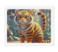 HETVBNS DIY Digital Painting by Numbers Kit for Adults Beginners - Tiger Stripes Orange Paint by Numbers Kits, DIY Acrylic Painting on Canvas for Home Decor 50x65cm