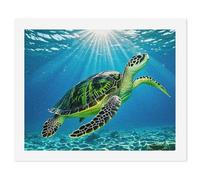 HETVBNS DIY Digital Painting by Numbers Kit for Adults Beginners - Turtle Swimming in The Sea Paint by Numbers Kits, DIY Acrylic Painting on Canvas for Home Decor 60x75cm