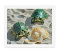HETVBNS DIY Digital Painting by Numbers Kit for Adults Beginners - Two Turtles And Shells Paint by Numbers Kits, DIY Acrylic Painting on Canvas for Home Decor 40x50cm