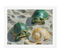 HETVBNS DIY Digital Painting by Numbers Kit for Adults Beginners - Two Turtles And Shells Paint by Numbers Kits, DIY Acrylic Painting on Canvas for Home Decor 50x65cm