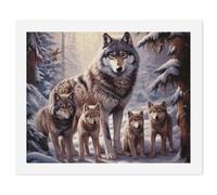 HETVBNS DIY Digital Painting by Numbers Kit for Adults Beginners - Wolves Family Paint by Numbers Kits, DIY Acrylic Painting on Canvas for Home Decor 40x50cm