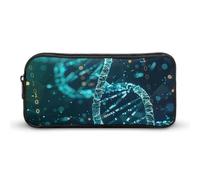 HETVBNS DNA Double Helix Pencil Case Large Capacity Zipper Pouch, Durable Pencil Box Organizer, Portable Small Cosmetic Bag for Office, Travel