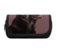 HETVBNS Dog Pencil Case Extra Large, Double Layer Pencil Pouch with Zipper, Portable Cosmetic Bags for Travel, Office Stationery Organizer for Women Men