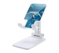 HETVBNS Dolphins Blue Phone Stand for Desk - Adjustable & Foldable Tablet Stand Portable Cell Phone Stand Holder Compatible with 4-13" Smartphones, Tablets