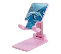 HETVBNS Dolphins Blue Phone Stand for Desk - Adjustable & Foldable Tablet Stand Portable Cell Phone Stand Holder Compatible with 4-13" Smartphones, Tablets