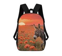 HETVBNS Donkey & Butterflie Backpack for Women Men, Durable 600D Polyester Bookbag with Large Capacity, Lightweight 17 Inch Laptop Backpack Minimalism Casual Daypack for Work, Travel