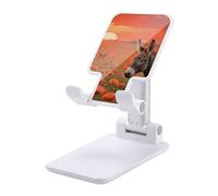 HETVBNS Donkey & Butterflie Phone Stand for Desk - Adjustable & Foldable Tablet Stand Portable Cell Phone Stand Holder Compatible with 4-13" Smartphones, Tablets