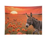 HETVBNS Donkey & Butterflie Tapestry Wall Hanging - 30"x40" Aesthetic Tapestries Soft Polyester Wall Art Decor Large Tapestry for Bedroom Living Room Dorm Backdrop, Hanging Kit Included