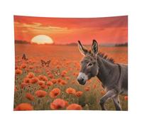 HETVBNS Donkey & Butterflie Tapestry Wall Hanging - 50"x60" Aesthetic Tapestries Soft Polyester Wall Art Decor Large Tapestry for Bedroom Living Room Dorm Backdrop, Hanging Kit Included