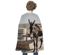 HETVBNS Donkey Pulling Mill Halloween Cape Reversible Cosplay Costume Party Cloak for Masquerade, Christmas, Role Play