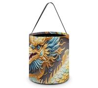 HETVBNS Dragon Art Candy Bag Halloween Trick Or Treat Bucket 7.9x8.3in, Reusable Gift Bags for Party Holiday Wedding