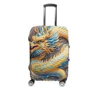 HETVBNS Dragon Art Luggage Cover, Elastic Luggage Protector Fits 19-32in Suitcases, Washable & Anti-Scratch Suitcase Cover for Men Women, style, L, Classic