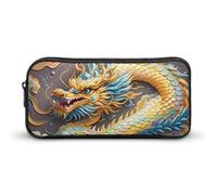 HETVBNS Dragon Art Pencil Case Large Capacity Zipper Pouch, Durable Pencil Box Organizer, Portable Small Cosmetic Bag for Office, Travel