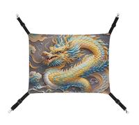HETVBNS Dragon Art Pet Hammock for Cats & Dogs, Soft Breathable Canvas Hanging Hammock with Adjustable Straps, Comfortable & Durable Hanging Bed for Small to Medium Pets