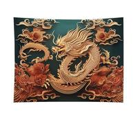 HETVBNS Dragon Chinese Background Tapestry Wall Hanging - 30"x40" Aesthetic Tapestries Soft Polyester Wall Art Decor Large Tapestry for Bedroom Living Room Dorm Backdrop, Hanging Kit Included