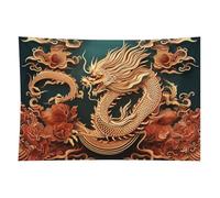 HETVBNS Dragon Chinese Background Tapestry Wall Hanging - 40"x60" Aesthetic Tapestries Soft Polyester Wall Art Decor Large Tapestry for Bedroom Living Room Dorm Backdrop, Hanging Kit Included