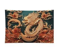 HETVBNS Dragon Chinese Background Tapestry Wall Hanging - 60"x90" Aesthetic Tapestries Soft Polyester Wall Art Decor Large Tapestry for Bedroom Living Room Dorm Backdrop, Hanging Kit Included
