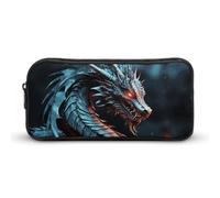 HETVBNS Dragon Pencil Case Large Capacity, Durable Pencil Pouch Portable Small Cosmetic Bag with Metal Zipper, Simple Makeup Pouch Aesthetic Toiletry Bag for Travel Office