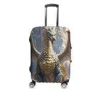 HETVBNS Dragon Purple Moon Luggage Cover, Elastic Luggage Protector Fits 19-32in Suitcases, Washable & Anti-Scratch Suitcase Cover for Men Women, style, Small, Classic