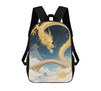 HETVBNS Dragon Rainbow Bridge Backpack for Women Men, Durable 600D Polyester Bookbag with Large Capacity, Lightweight 17 Inch Laptop Backpack Minimalism Casual Daypack for Work, Travel