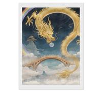 HETVBNS Dragon Rainbow Bridge Diamond Painting Kits for Adults, Full Round Drill DIY Diamond Art for Beginners, 5D Gem Art and Crafts for Home Wall Decor 12"x16"