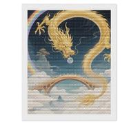 HETVBNS Dragon Rainbow Bridge Diamond Painting Kits for Adults, Full Round Drill DIY Diamond Art for Beginners, 5D Gem Art and Crafts for Home Wall Decor 16"x20"