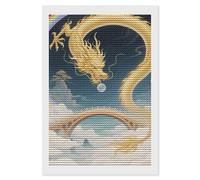 HETVBNS Dragon Rainbow Bridge Diamond Painting Kits for Adults, Full Round Drill DIY Diamond Art for Beginners, 5D Gem Art and Crafts for Home Wall Decor 8"x12"