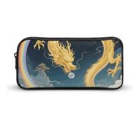 HETVBNS Dragon Rainbow Bridge Pencil Case Large Capacity, Durable Pencil Pouch Portable Small Cosmetic Bag with Metal Zipper, Simple Makeup Pouch Aesthetic Toiletry Bag for Travel Office