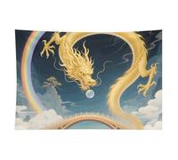 HETVBNS Dragon Rainbow Bridge Tapestry Wall Hanging - 40"x60" Aesthetic Tapestries Soft Polyester Wall Art Decor Large Tapestry for Bedroom Living Room Dorm Backdrop, Hanging Kit Included