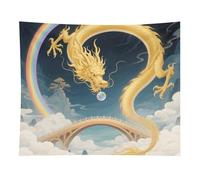 HETVBNS Dragon Rainbow Bridge Tapestry Wall Hanging - 50"x60" Aesthetic Tapestries Soft Polyester Wall Art Decor Large Tapestry for Bedroom Living Room Dorm Backdrop, Hanging Kit Included