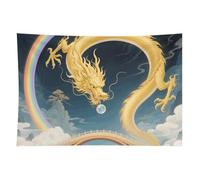 HETVBNS Dragon Rainbow Bridge Tapestry Wall Hanging - 60"x90" Aesthetic Tapestries Soft Polyester Wall Art Decor Large Tapestry for Bedroom Living Room Dorm Backdrop, Hanging Kit Included