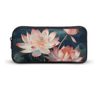 HETVBNS Dragonfly And Flower Pencil Case Large Capacity Zipper Pouch, Durable Pencil Box Organizer, Portable Small Cosmetic Bag for Office, Travel
