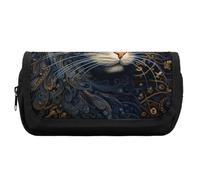 HETVBNS Drawing of A Cat Pencil Case Extra Large, Double Layer Pencil Pouch with Zipper, Portable Cosmetic Bags for Travel, Office Stationery Organizer for Women Men
