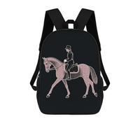 HETVBNS Dressage Dressage Rider Horse Backpack for Women Men, Durable 600D Polyester Bookbag with Large Capacity, Lightweight 17 Inch Laptop Backpack Minimalism Casual Daypack for Work, Travel