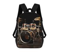 HETVBNS Drum Set Backpack for Women Men, Durable 600D Polyester Bookbag with Large Capacity, Lightweight 17 Inch Laptop Backpack Minimalism Casual Daypack for Work, Travel