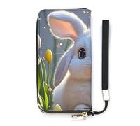 HETVBNS Easter Bunny Wallet, Elegant Wristlet Wallet with Multi-Card Slots, PU Leather Long Purse for Women, Men