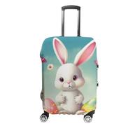 HETVBNS Easter Bunny with Eggs Luggage Cover, Elastic Luggage Protector Fits 19-32in Suitcases, Washable & Anti-Scratch Suitcase Cover for Men Women, style, Small, Classic
