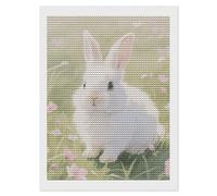 HETVBNS Easter Rabbit Diamond Painting Kits for Adults, Full Round Drill DIY Diamond Art for Beginners, 5D Gem Art and Crafts for Home Wall Decor 12"x16"