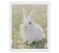 HETVBNS Easter Rabbit Diamond Painting Kits for Adults, Full Round Drill DIY Diamond Art for Beginners, 5D Gem Art and Crafts for Home Wall Decor 16"x20"
