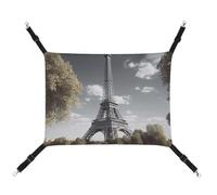 HETVBNS Eiffel Tower Pet Hammock for Cats & Dogs, Soft Breathable Canvas Hanging Hammock with Adjustable Straps, Comfortable & Durable Hanging Bed for Small to Medium Pets